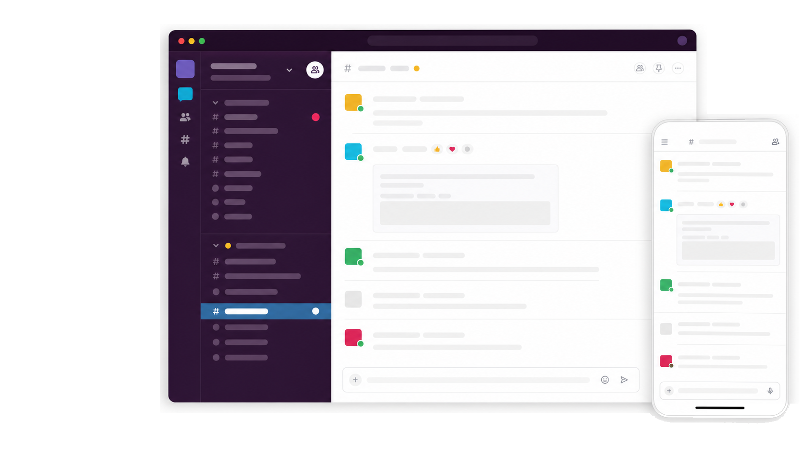 Abstract chat-based community interface with conversation threads, member avatars, and connection paths